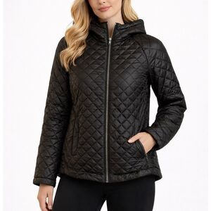 Bcbg black feather free quilted puffer jacket size small